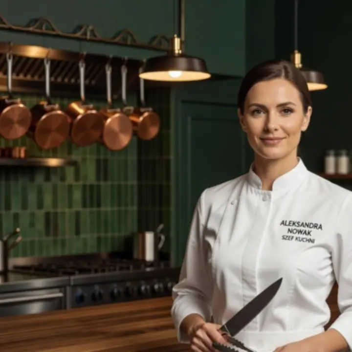 Szefowa kuchni Aleksandra Nowak przy platingu dania