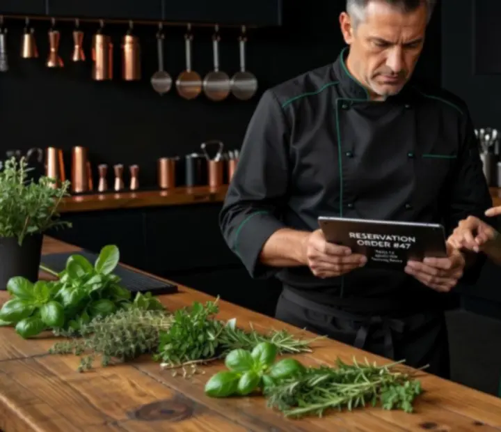 Szef kuchni i miksolog omawiający menu na prywatny wieczór w Strefanovika